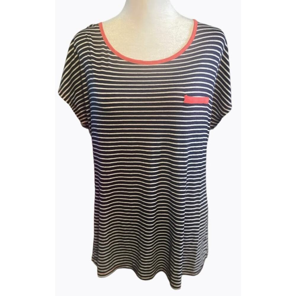 Robin-K Navy & White Striped Top - Size Large, USA‎ Made